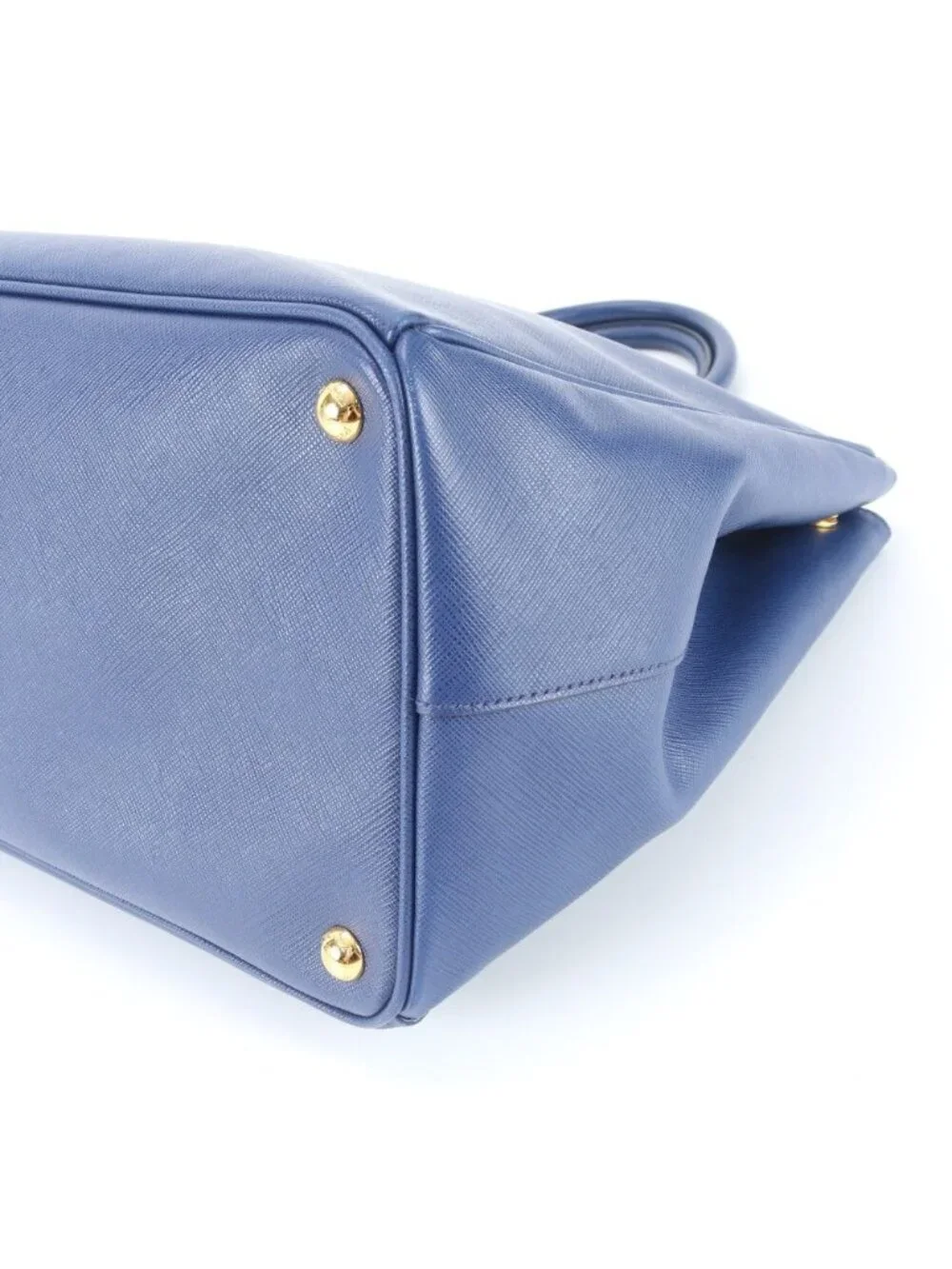 Prada Saffiano Galleria Leather Tote Triangle Logo Blue